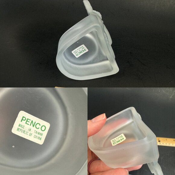 Vtg Penco Clear Frosted Glass Angel Cherub Tea‎ Light Small Candle Holder Figure - Picture 5 of 11